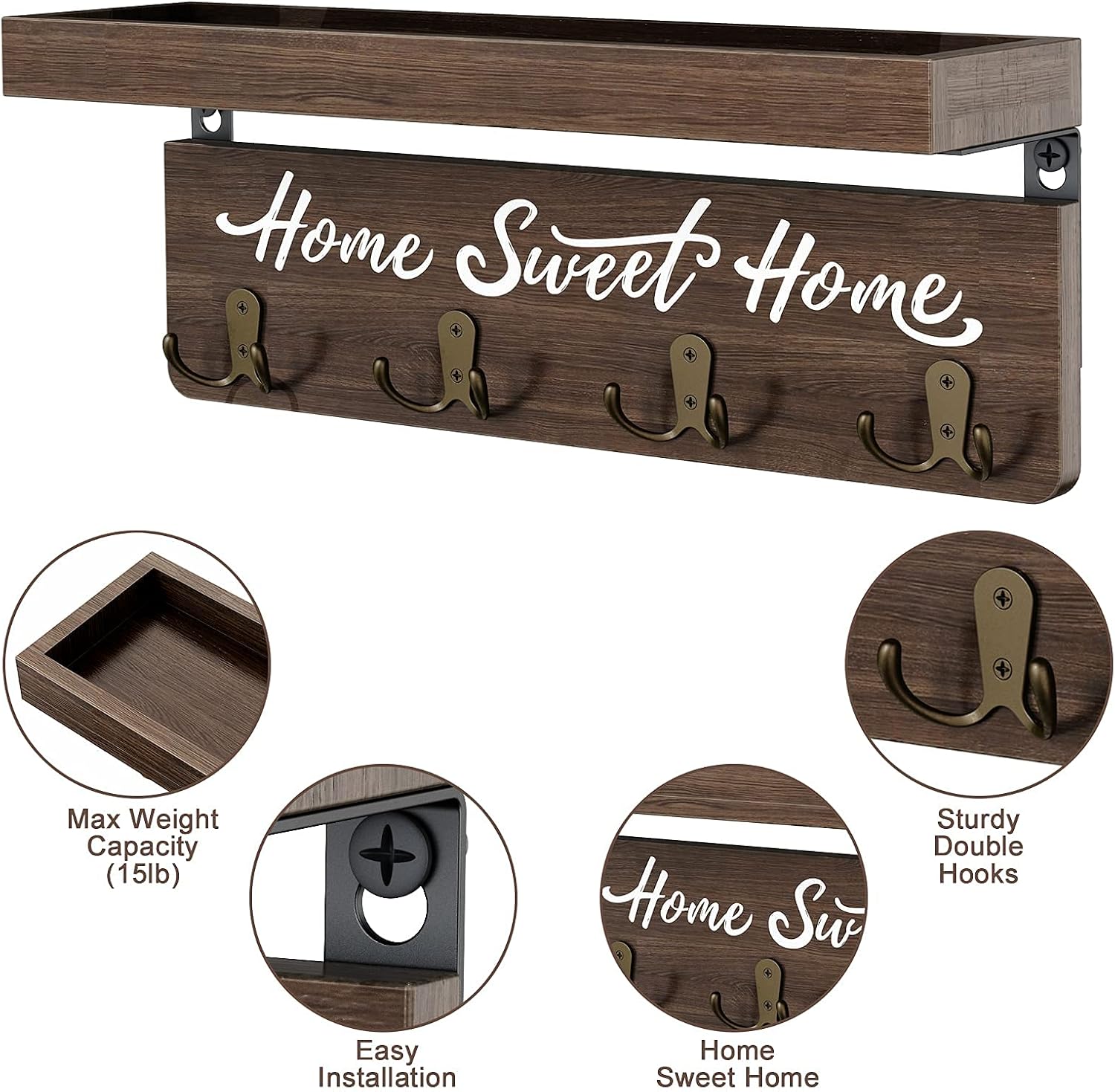 Wooden Key Rack / Brown