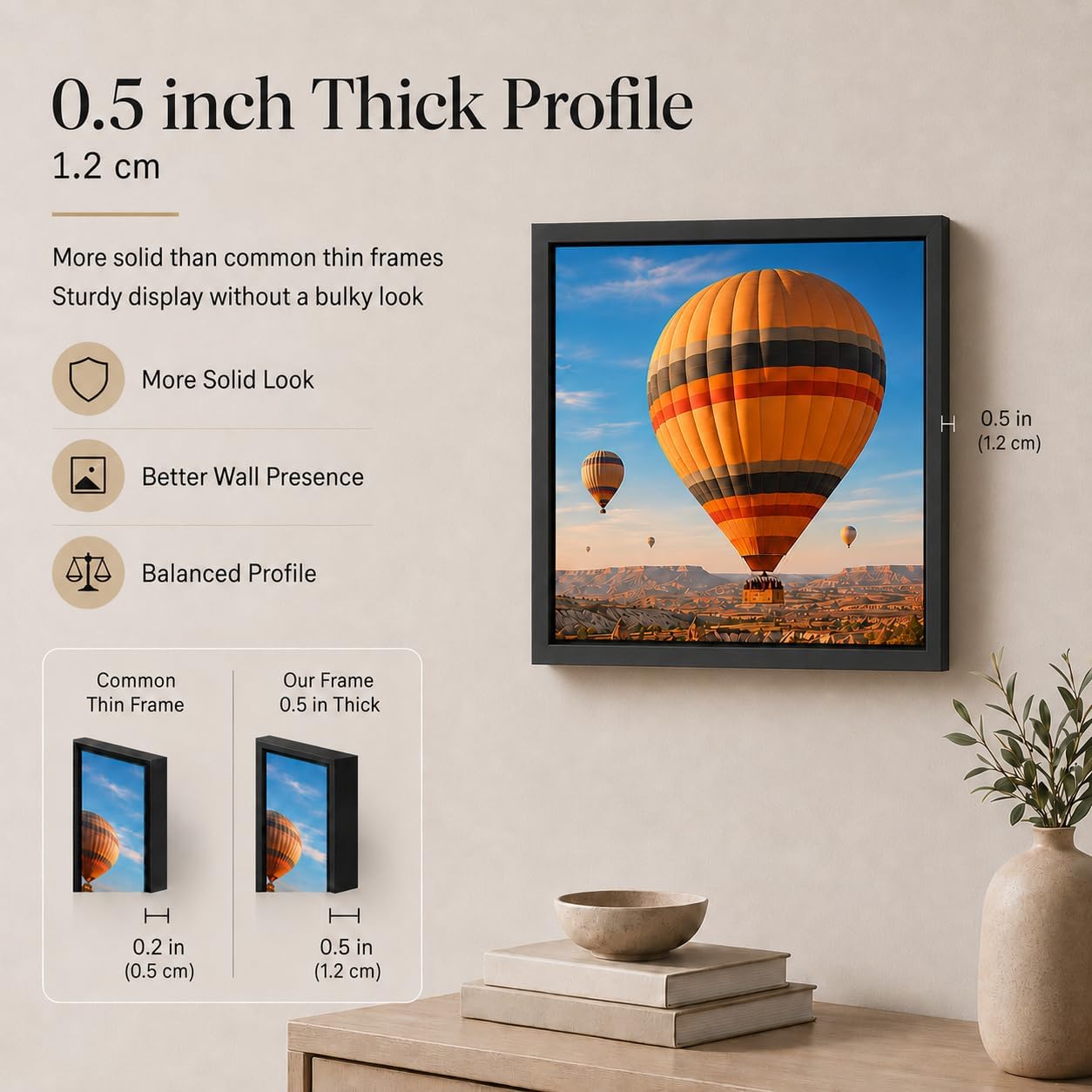 JCJMY 10x10 Picture Frame Set of 6 Black for Wall Hanging, Wall Mounting Horizontally or Vertically, 10 x 10 Square
