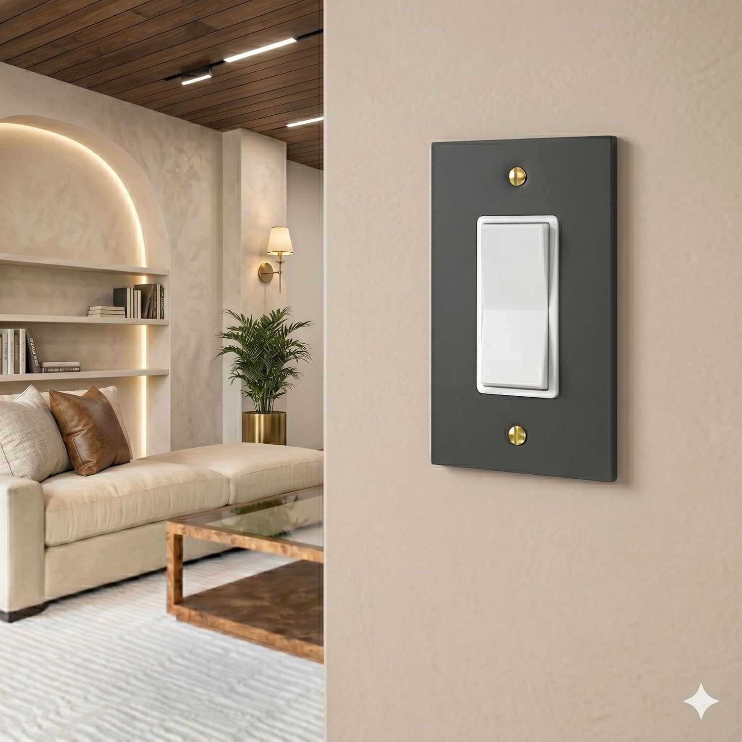 Rio Salto Forge Collection Matte Black Rocker Light Switch Cover 5-Pack Heavy Gauge Metal Wall Plates 5" x 3.13" with
