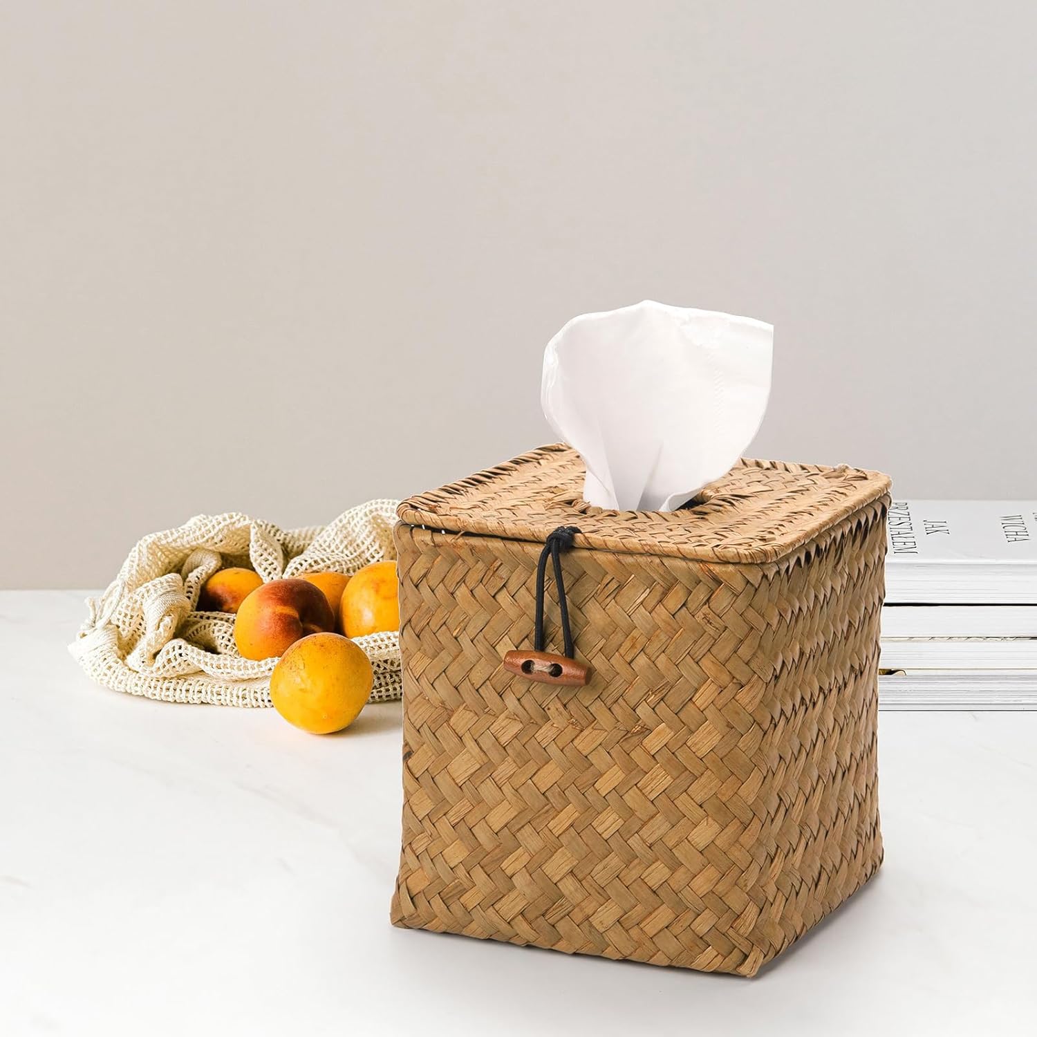 Seagrass Tissue Box Holder / Natural