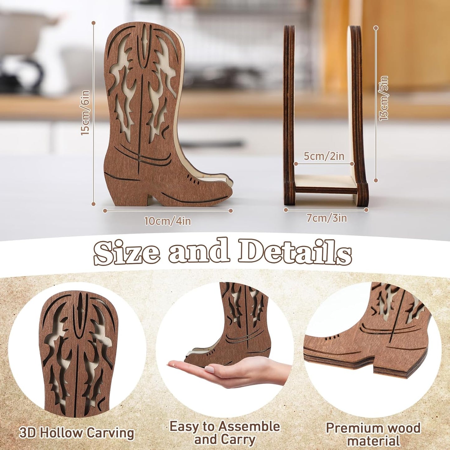 Western Cowboy Boot Napkin Holder / Wood / Set of 2