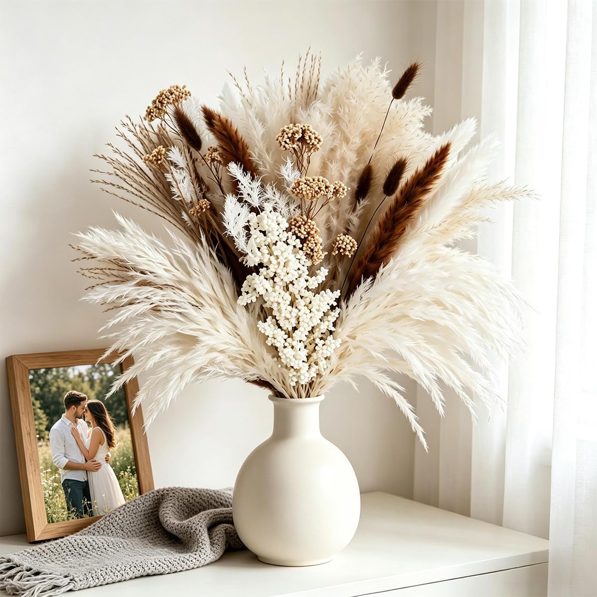 Boho Flowers / Dried Flowers for Vase / Rustic Pampas Grass Bouquet