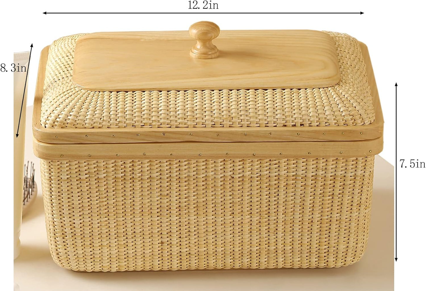 Cane Weave Storage Basket / Ash Height7.5in / Natural