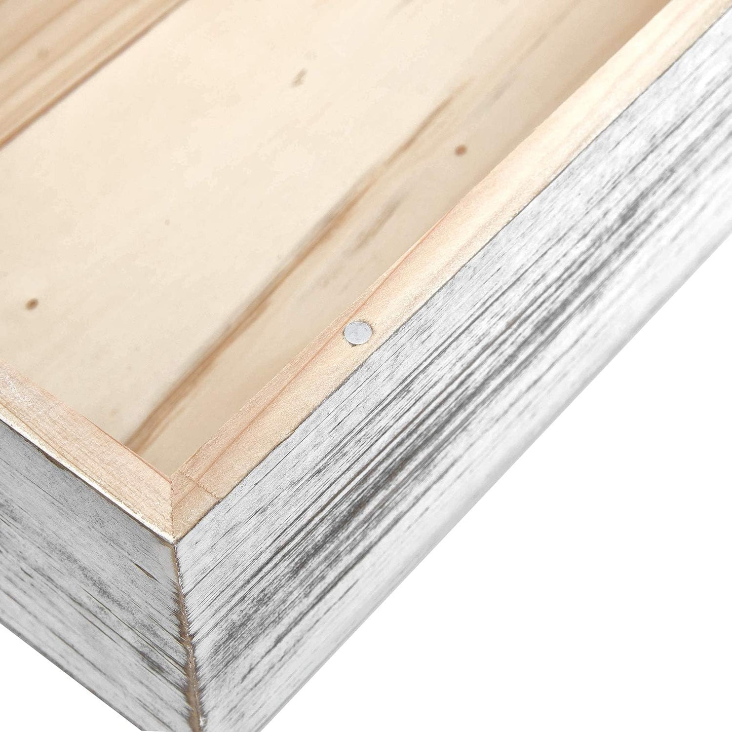 Distressed Wooden Rustic Facial Tissue Box Holder Tissue Box Cover Napkin Dispenser / Washed White