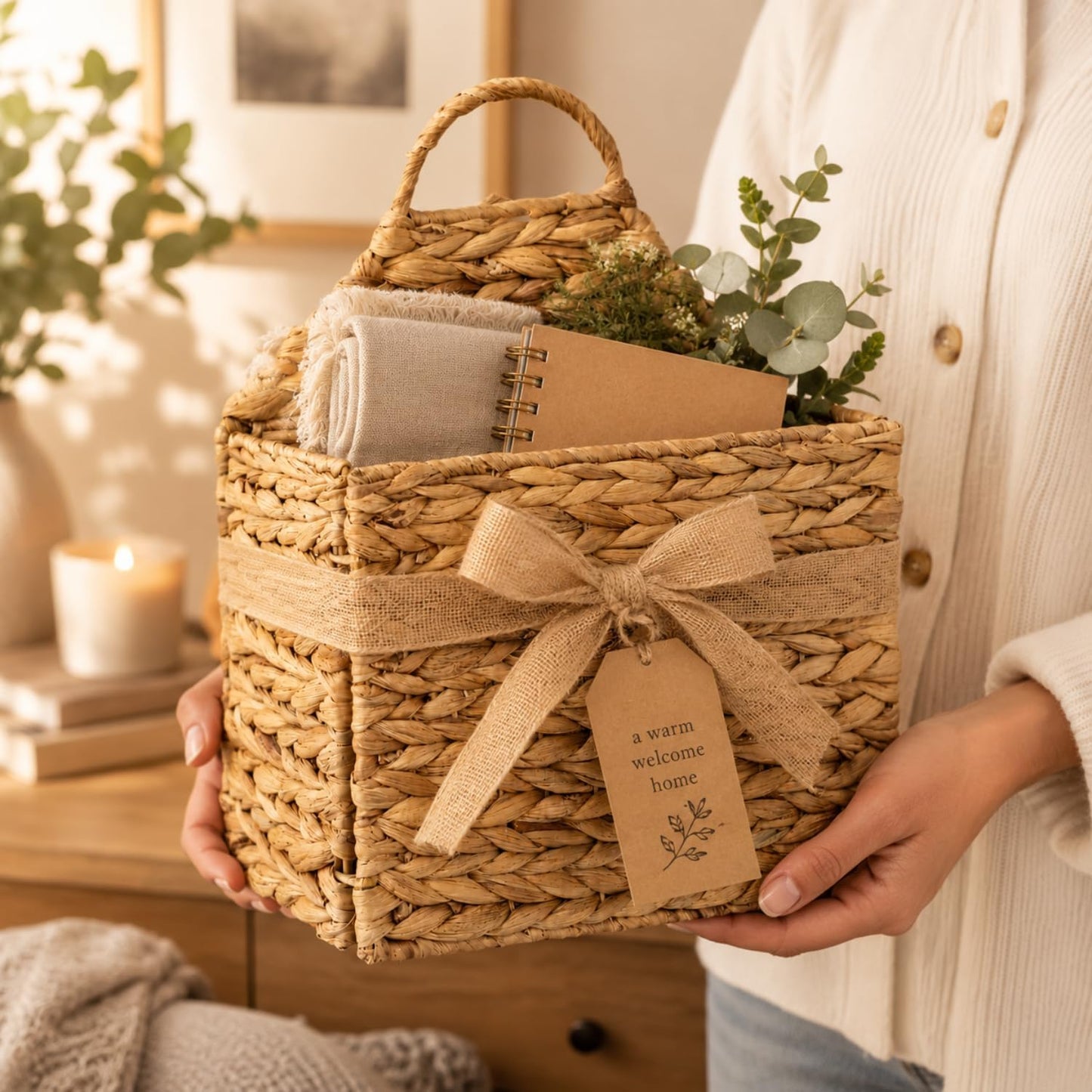 Flat Back Woven Storage Organizer for Mail