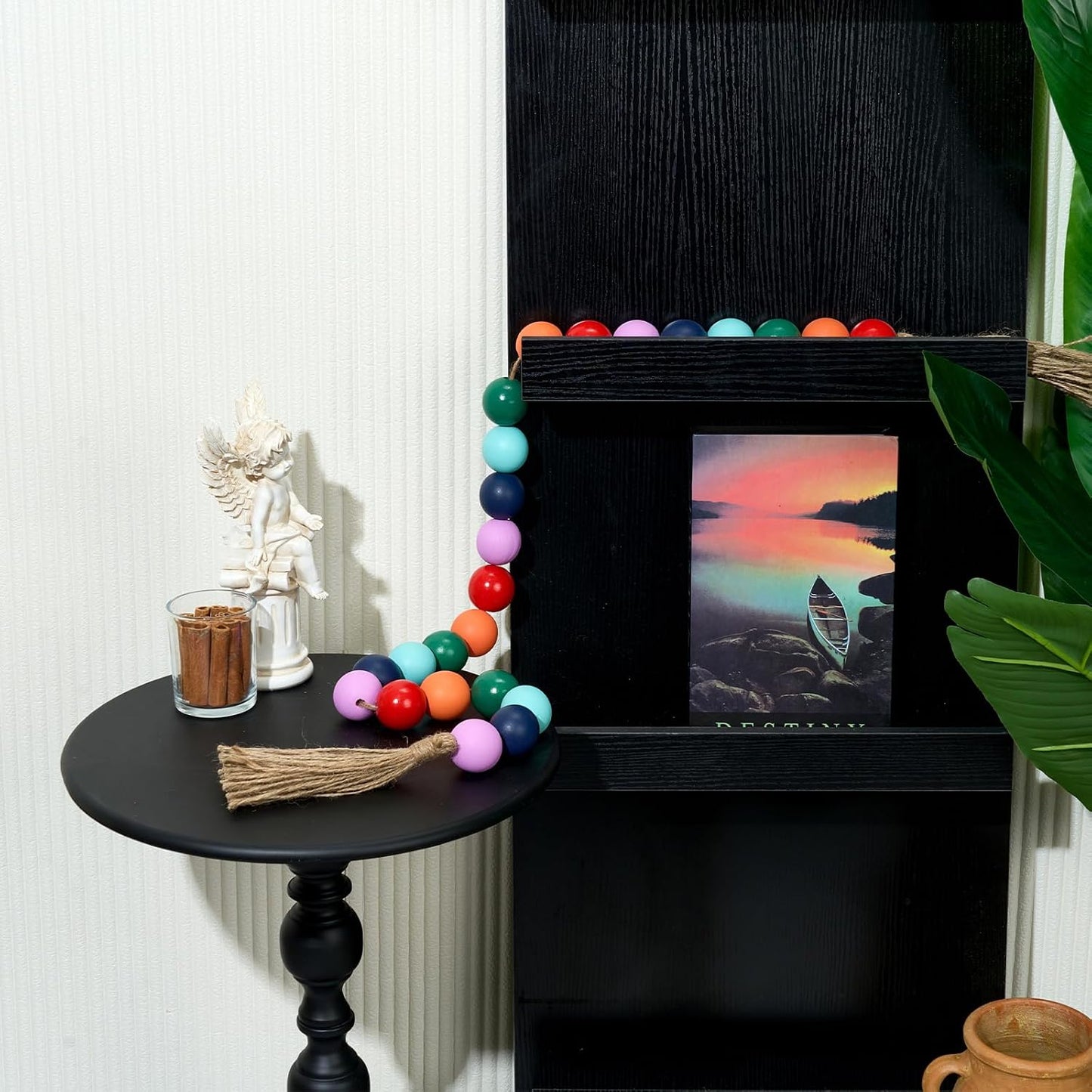 50" Long Extra Large Wood Bead / Colorful, Red, Orange, Green, Teal, Aqual, Navy Blue, Purple