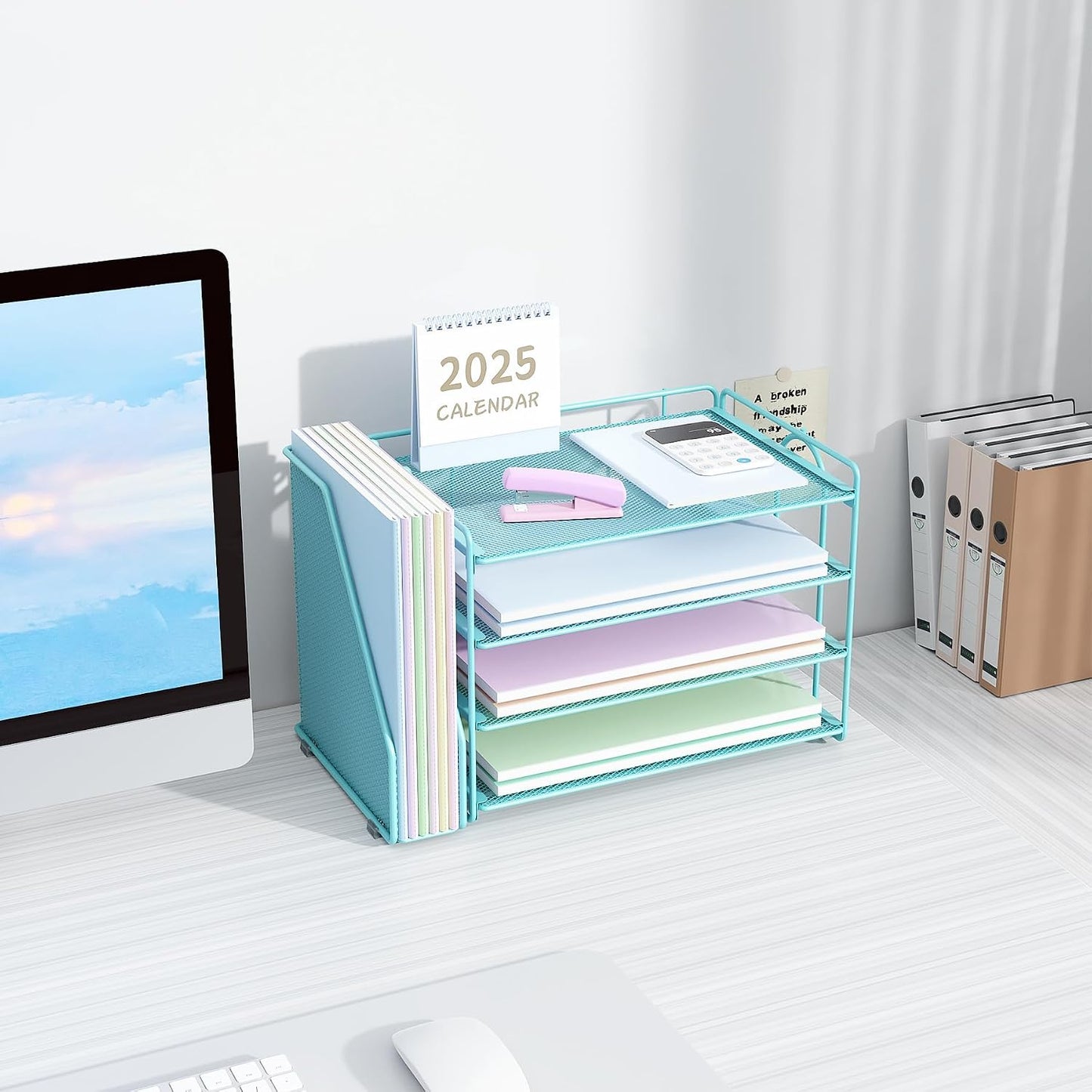 Spacrea Desk Organizers and Accessories, Paper Organizer for Desk with File organizer, Desk Accessories & Workspace