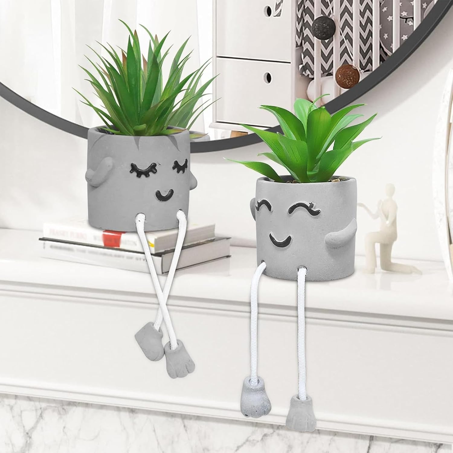 Potted Mini Fake Plants for Desk Decor / Set/b / Set of 2