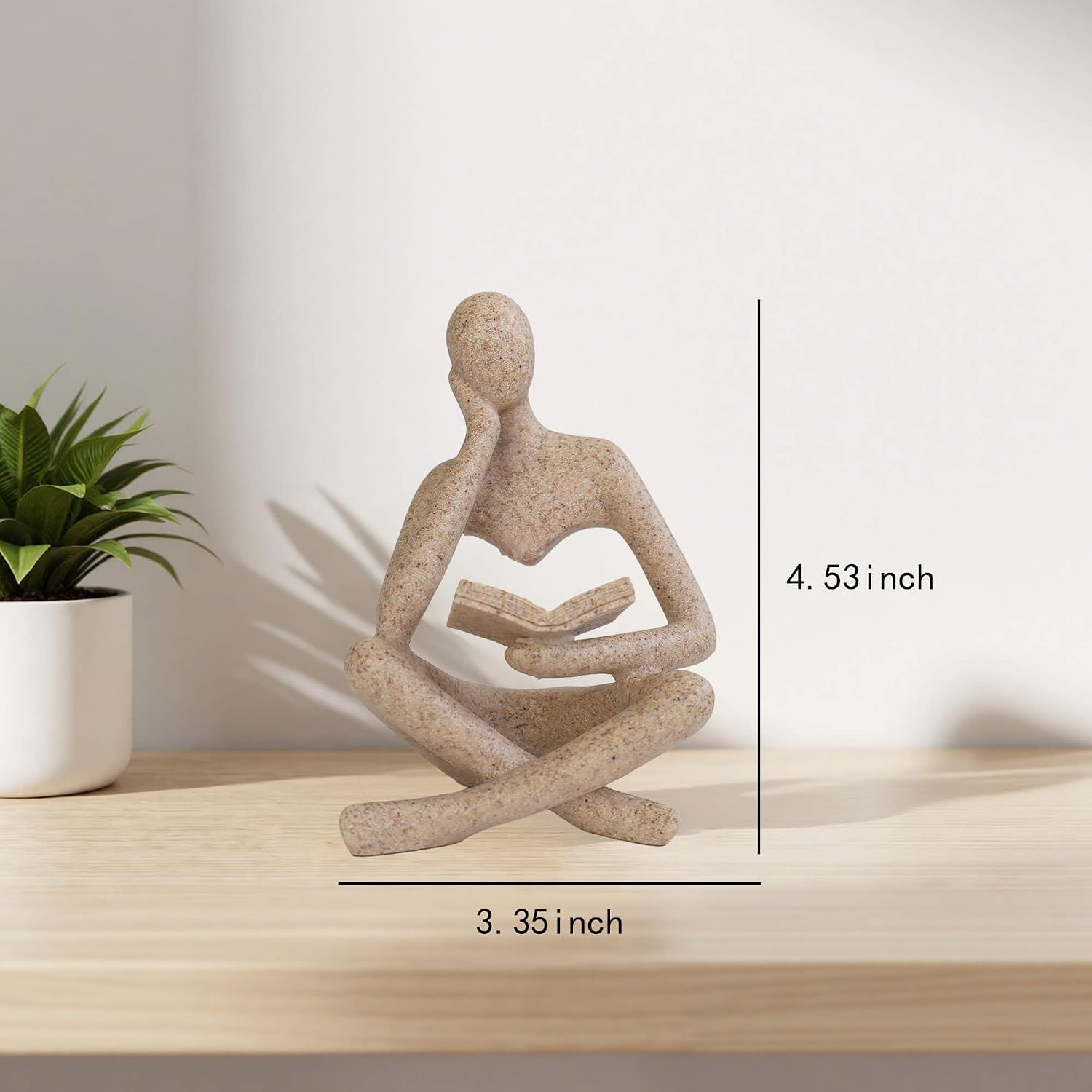Bookshelf Decor Thinker Statue
