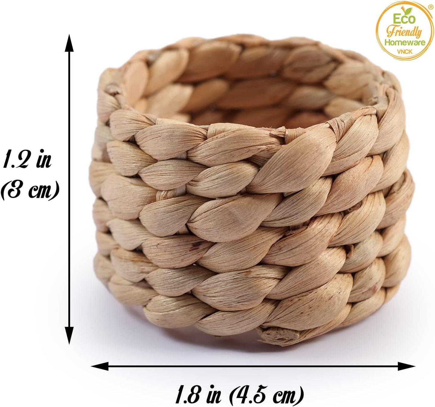 48 Pcs Boho Napkin Rings Bulk, Woven Water Hyacinth Napkin Ring Set of 48 for Wedding Reception, Thanksgiving &