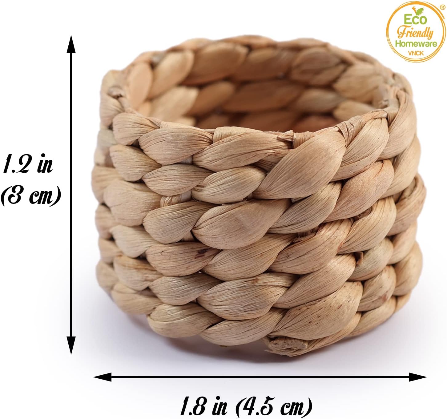 48 Pcs Boho Napkin Rings Bulk, Woven Water Hyacinth Napkin Ring Set of 48 for Wedding Reception, Thanksgiving &