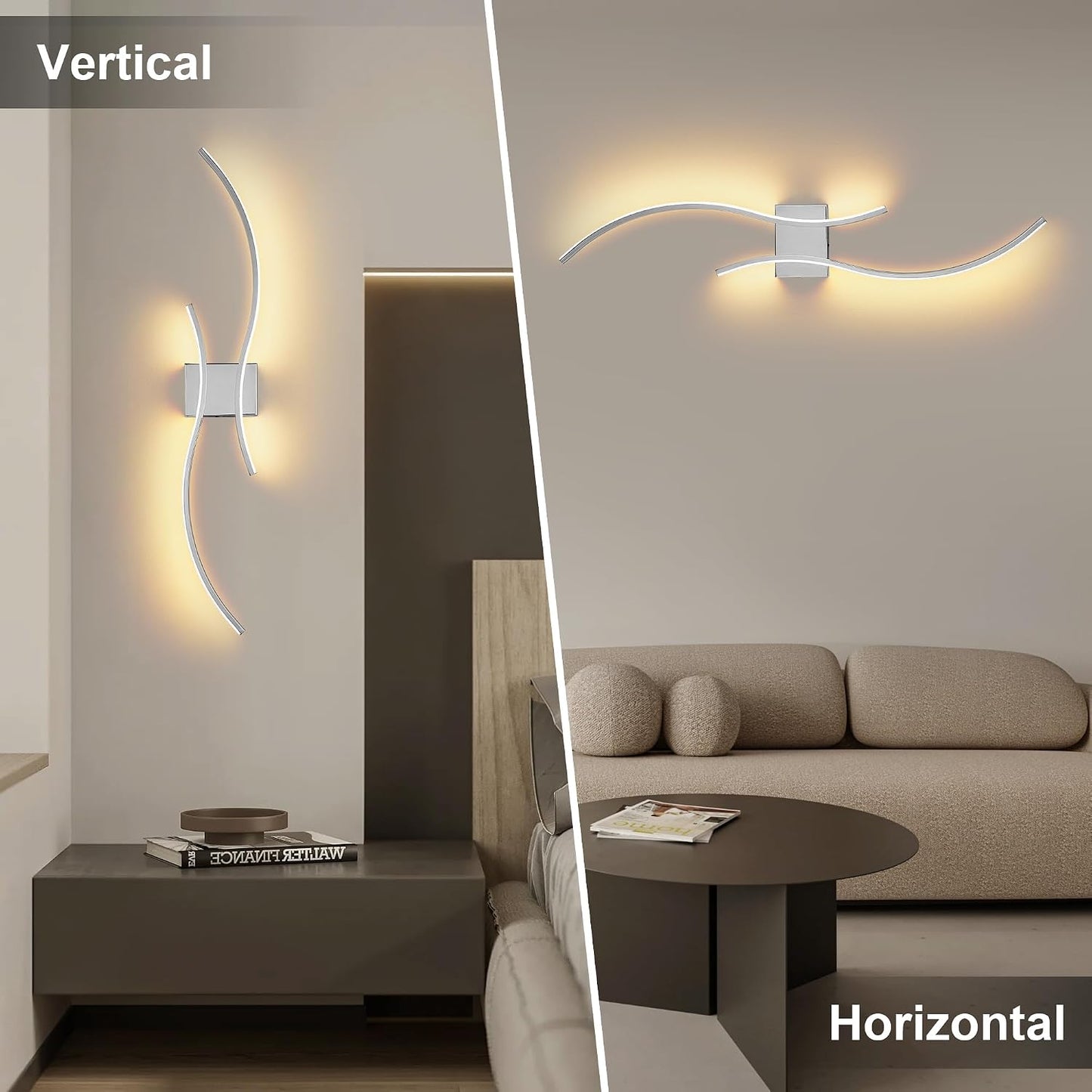 KARTOOSH Battery Operated Wall Sconce Set of Two with Remote Control | Wireless Wall Sconces with Stepless 3CCT &