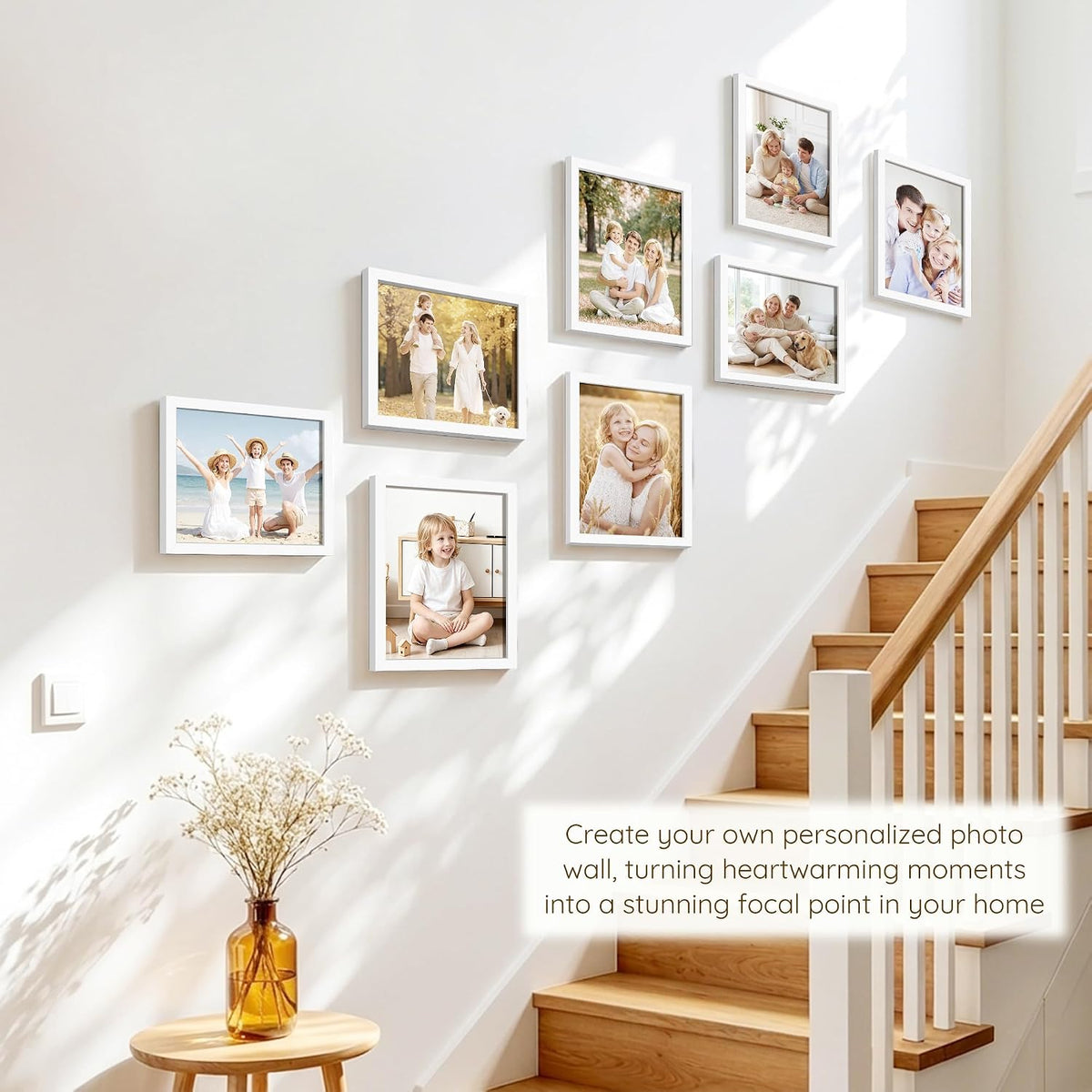 Wiscet 8x10 Picture Frame Set of 16, for Wall or Tabletop Display, White | Photo Frame with HD Plexiglass