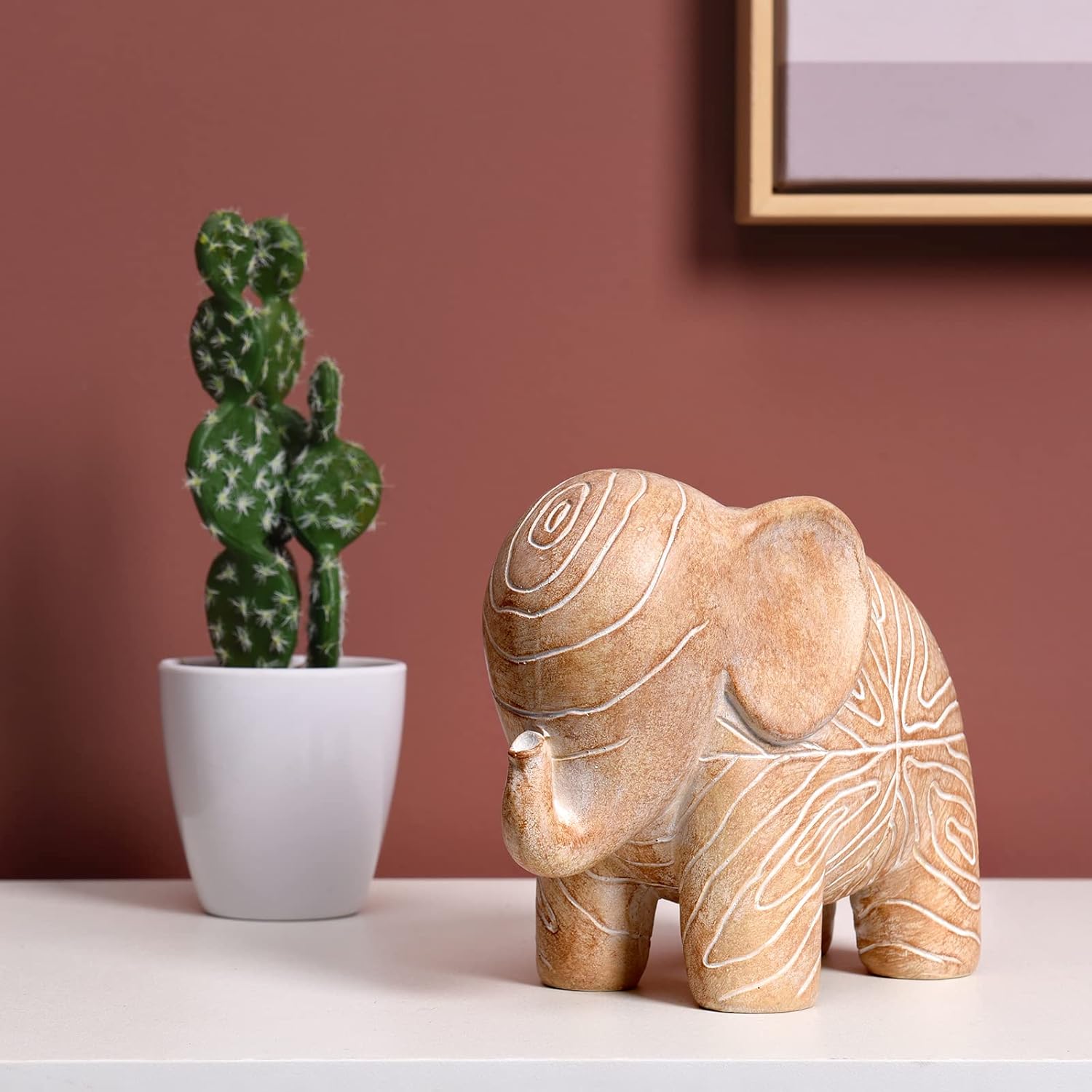 Elephant Statue / Wooden Elephant Gift for Women / Small Wood Elephant