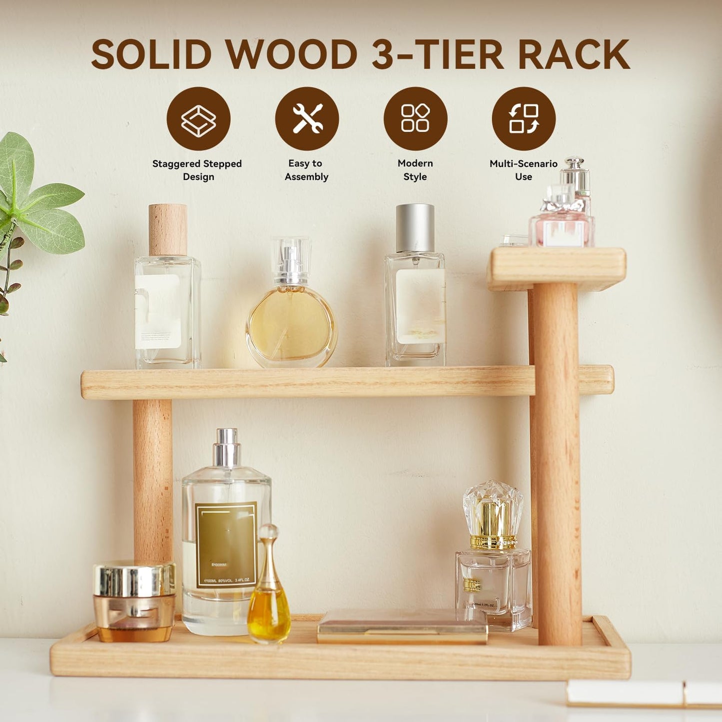 Wooden Countertop Stand Organizer / Natural