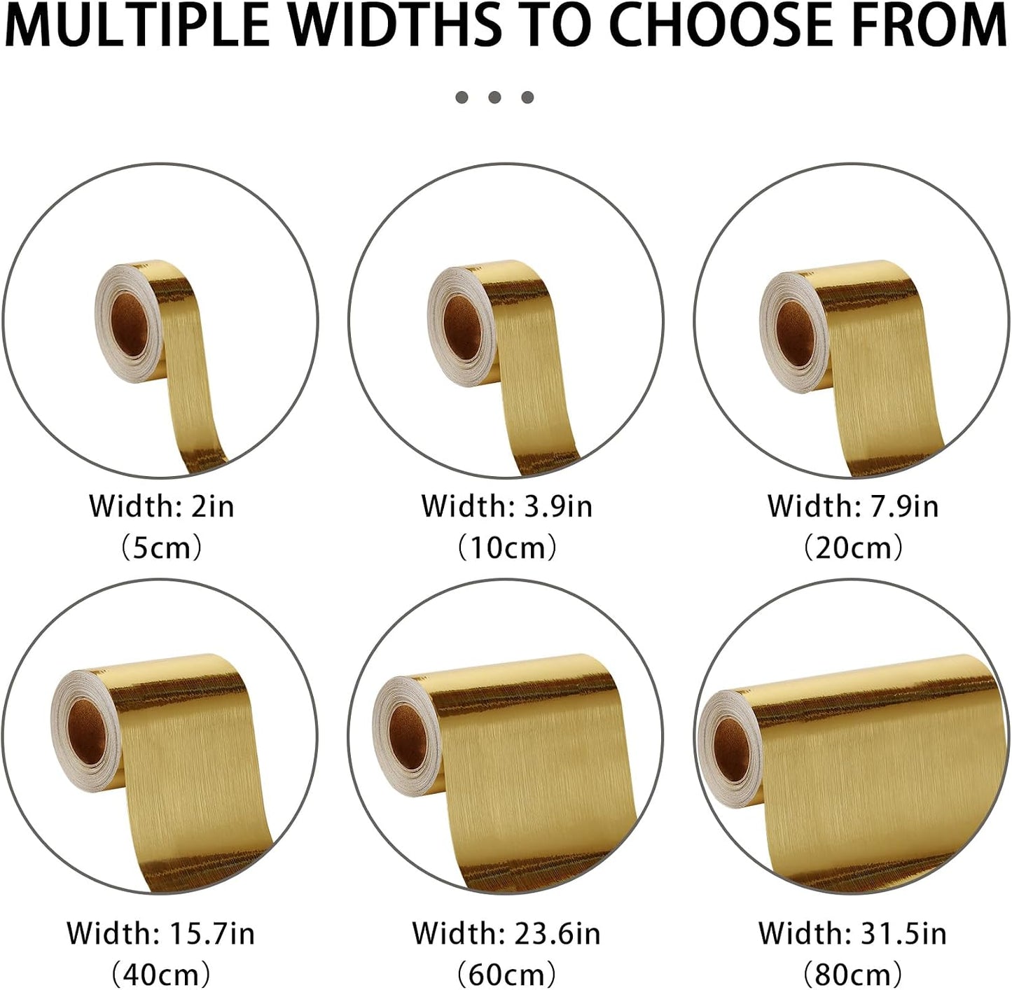 Peel and Stick Wallpaper Border / 3.9 x 394 / Brushed Gold