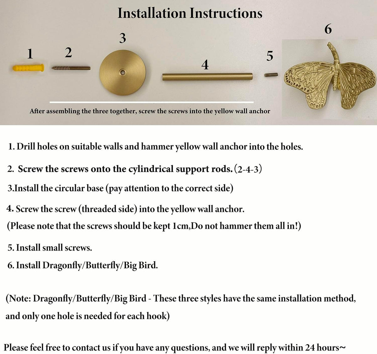 Brass Curtain Holdbacks (2 Pack) Gold Curtain Tieback Curtain Holders Backs Wall Hooks Pull Backs for Wall Mounted Home