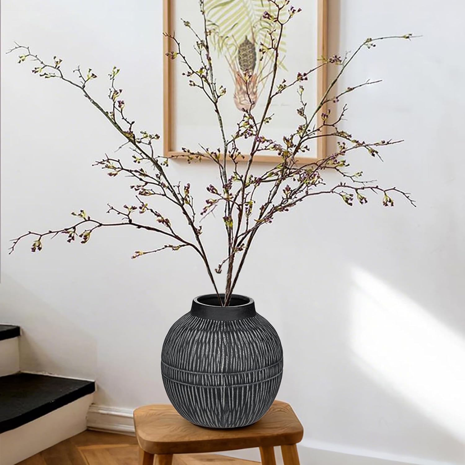 7" Short Rustic Vase / 7" Dark Grey