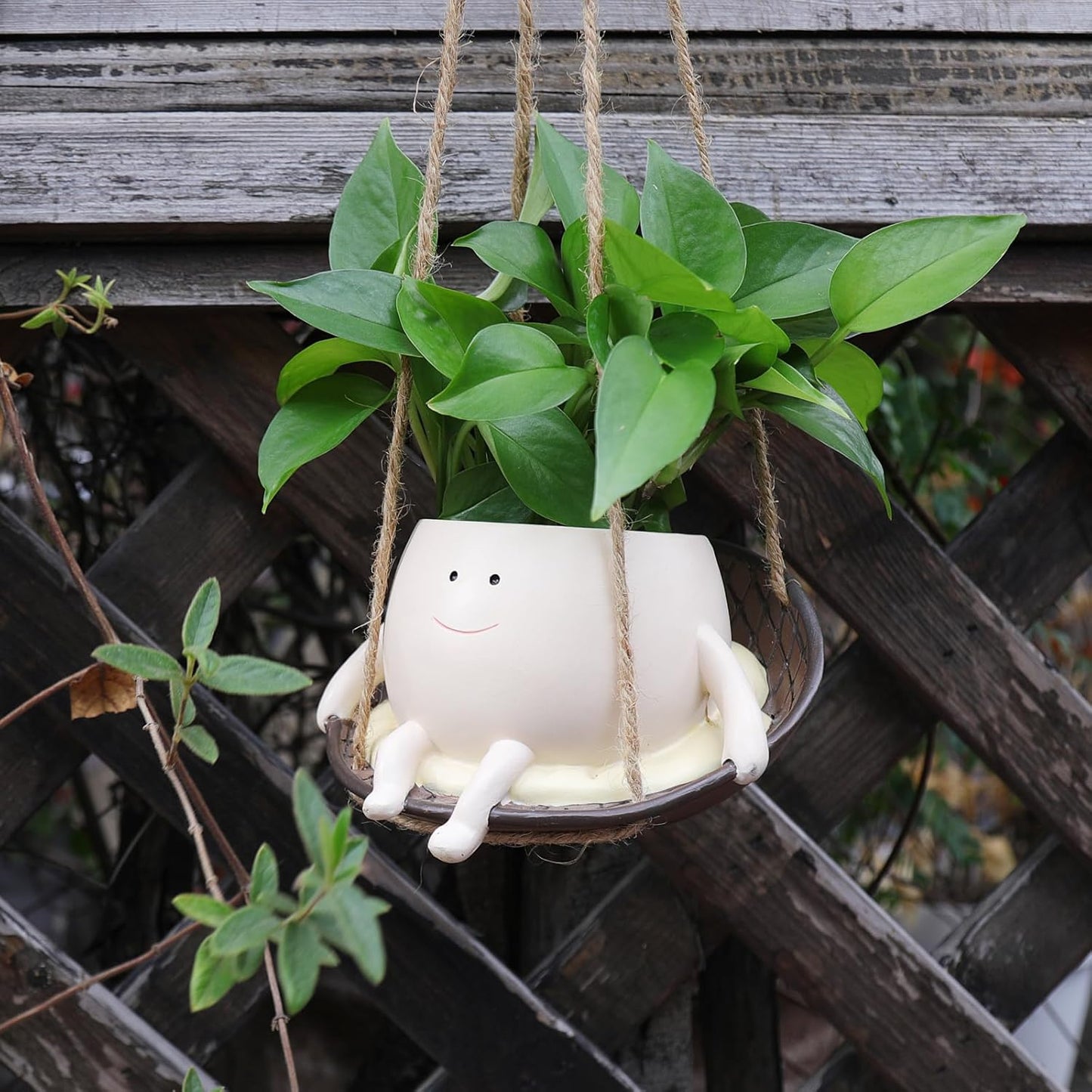 Hanging Swing Chair Planter Pot Smile Face Plant Pot / Small