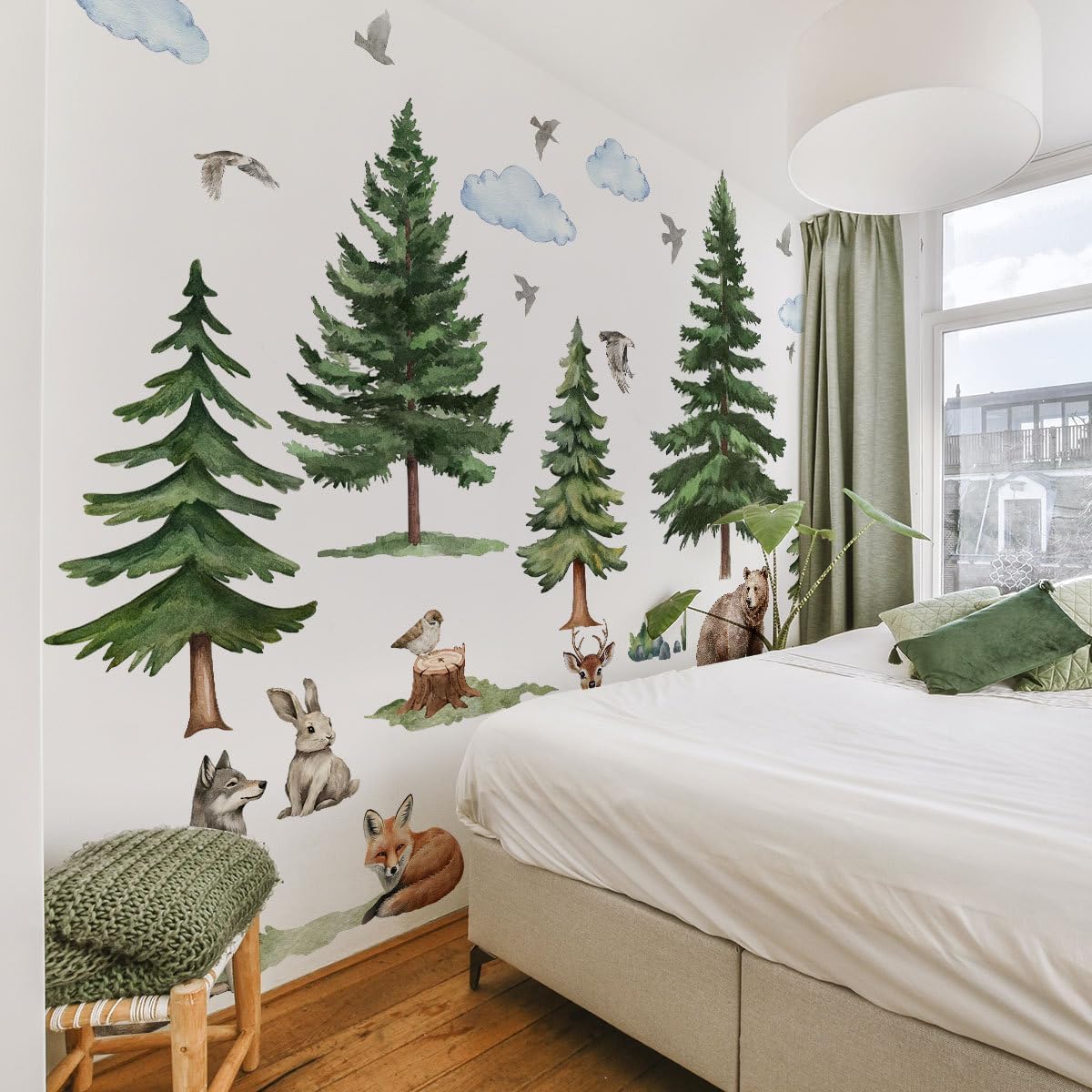 Forest Wall Decals Large Woodland Mountain Pine Tree