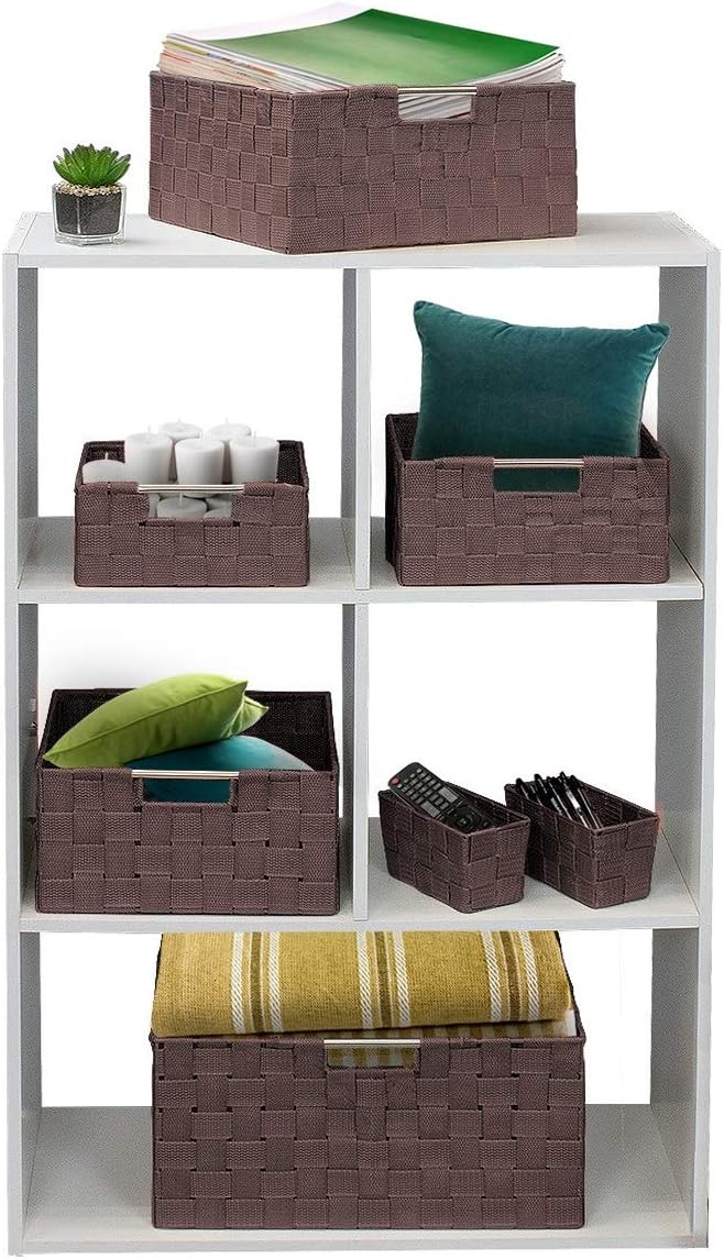 Linen Closet Organizers and Storage / 7 Piece - Chocolate / Set of 7