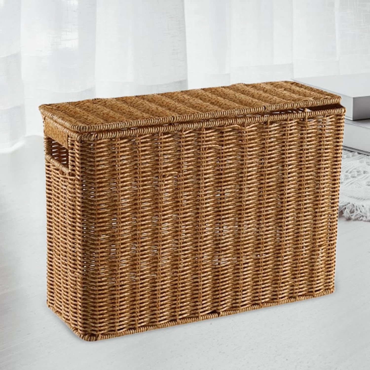 Narrow and Tall Storage Box Woven Storage Basket / S