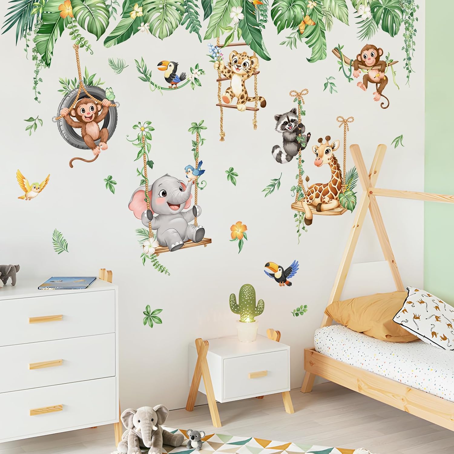 Jungle Animals Swing Wall Decals