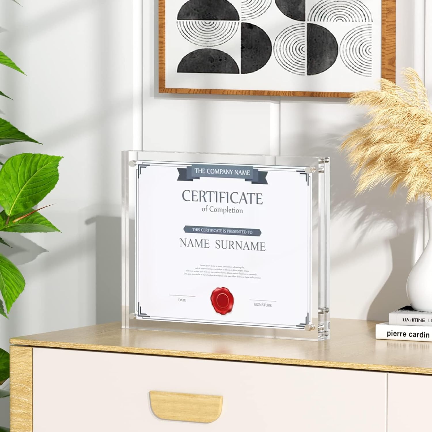 NIUBEE 8.5x11 Picture Frame, Clear Certificate Document Photo Frame | Shatterproof &Safe, 95% High Transparency, UV