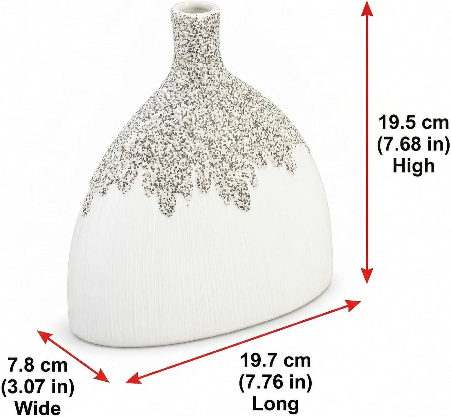 Ceramic Vase / Bud Vase / Speckled Top / White