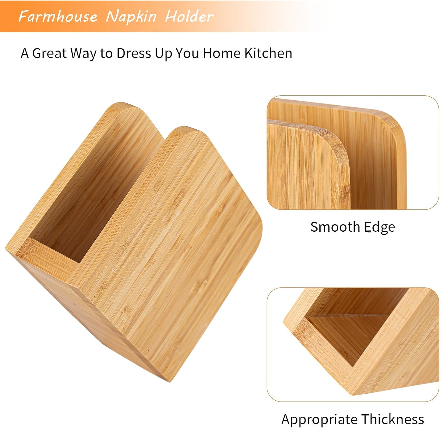 Napkin Holder / Bamboo Upright Napkin Holders / Bamboox2 / Set of 2