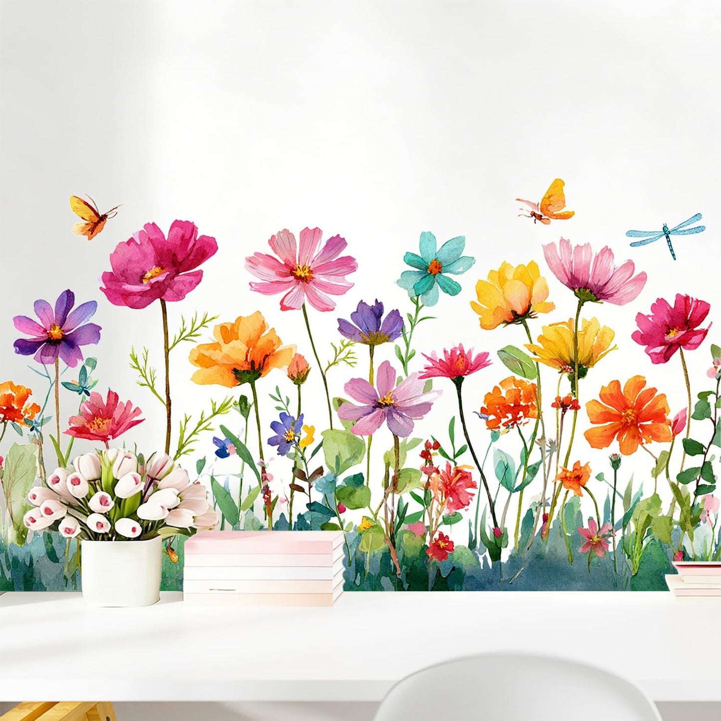 Floral Wall Decals Stickers / Set of 41