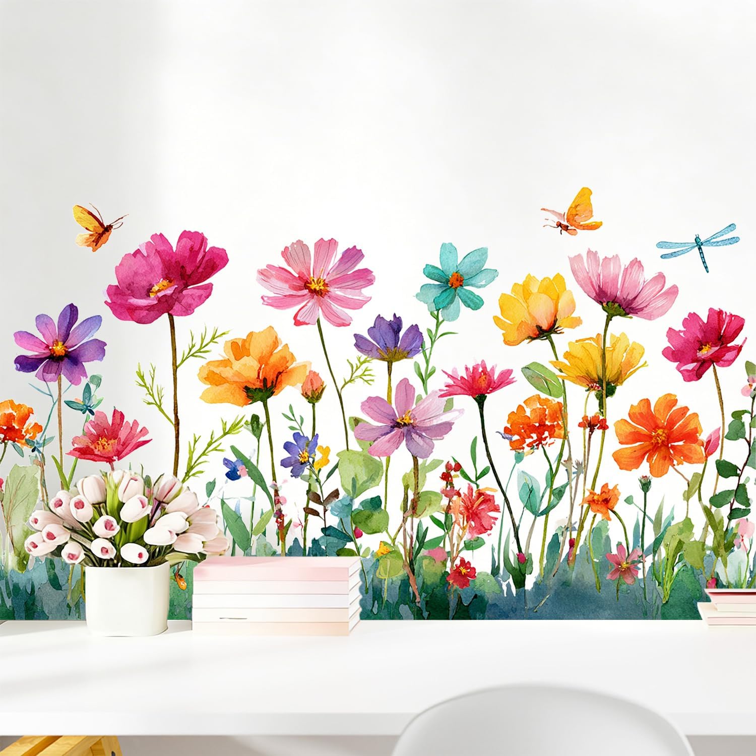 Floral Wall Decals Stickers / Set of 41