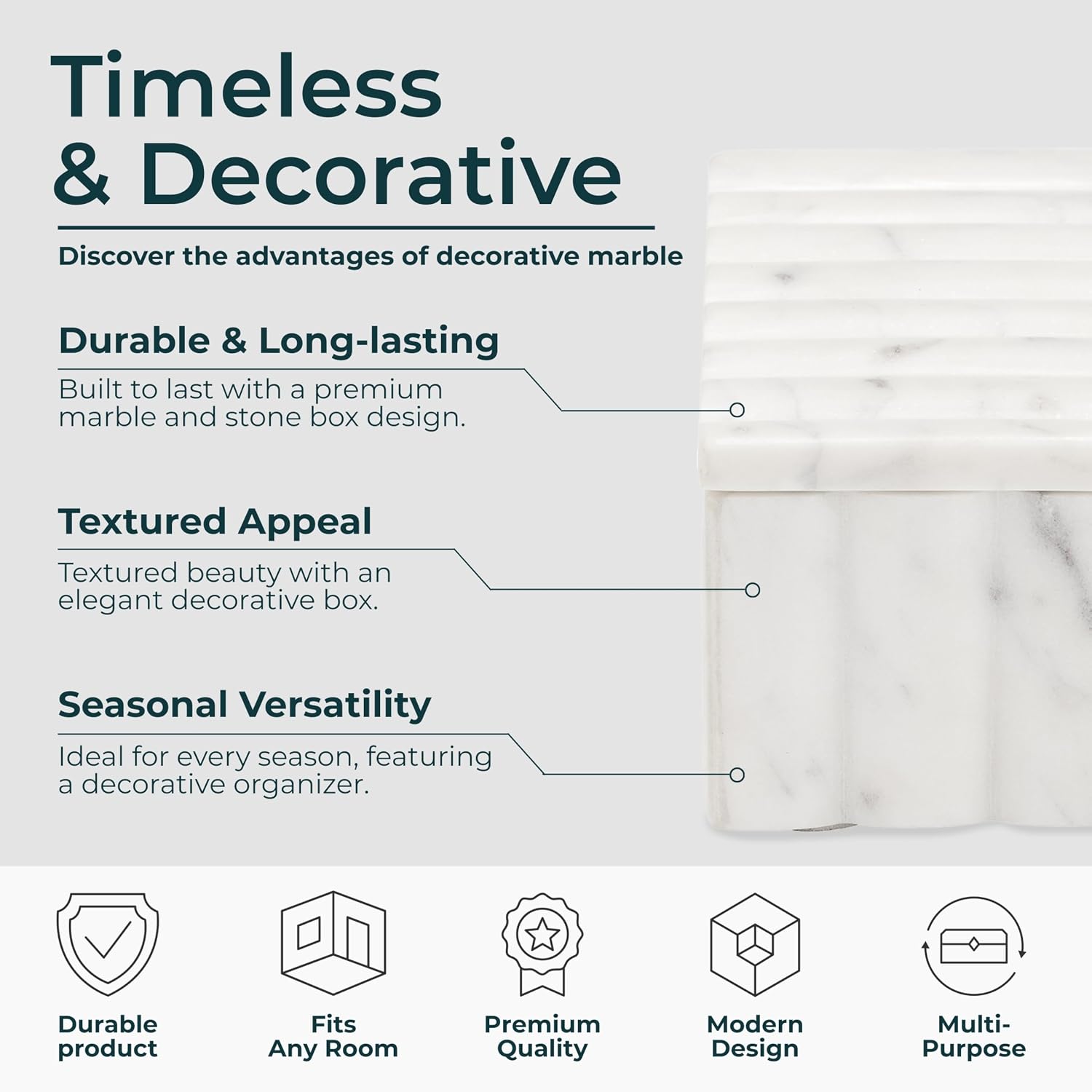 Sculpted Fluted Home Organizer Keepsake Boxes for Jewelry