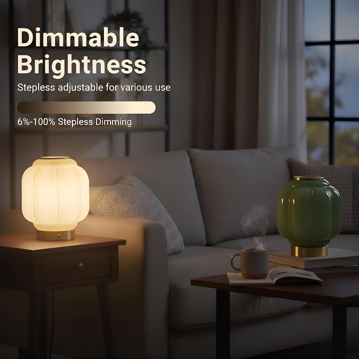 Mushroom Lamp, Cordless Rechargeable Table Lamp for Bedroom & Nightstand, 4W Dimmable Bedside Light, Small Mid Century