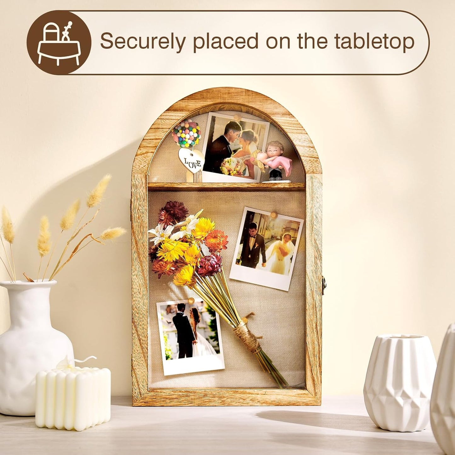 DGWJSU Shadow Box Frame 10x16 Large Shadow Boxes Display Cases with Linen Back and Removable Shelves, Picture Frame