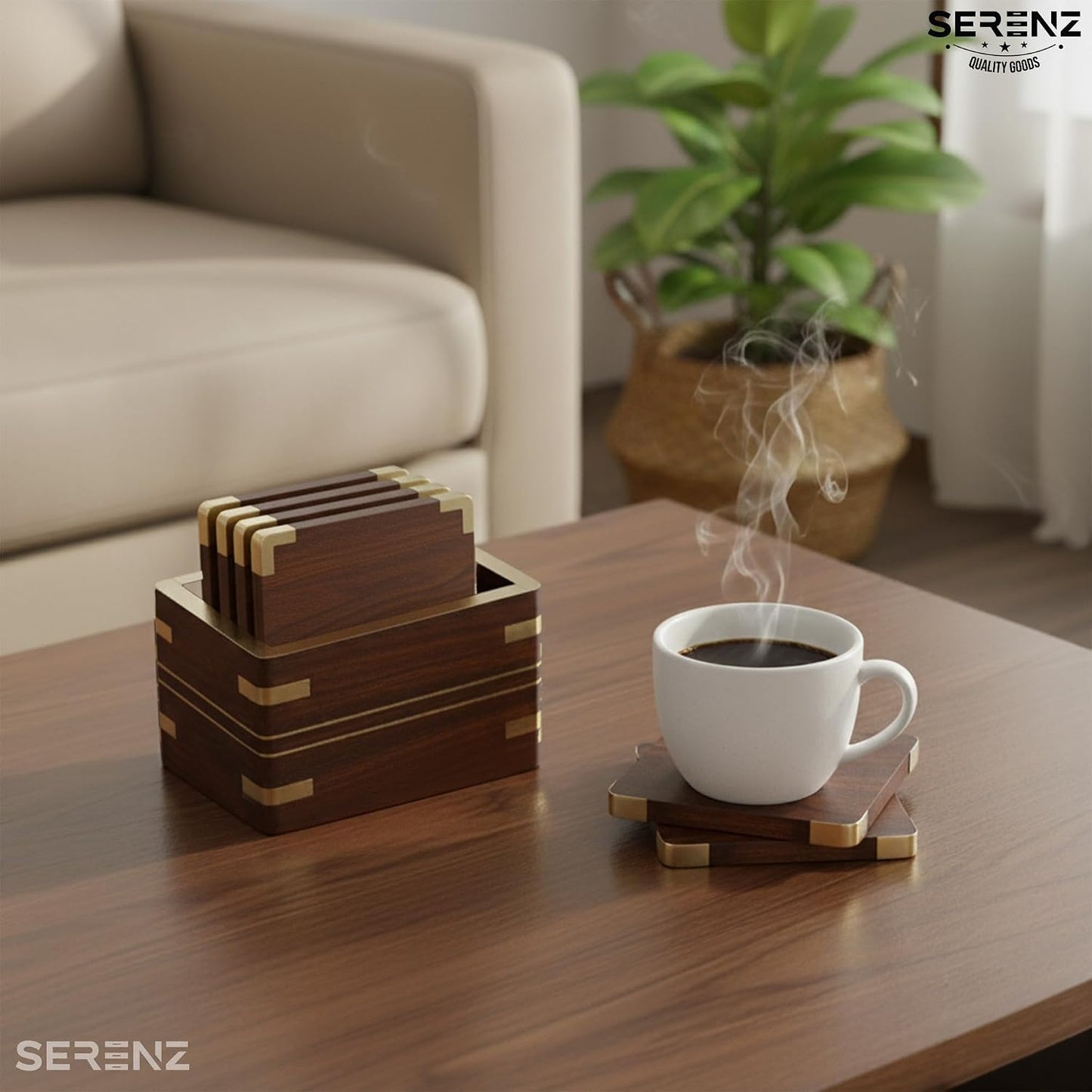 Wooden Coaster for Dining Table / Set of 6