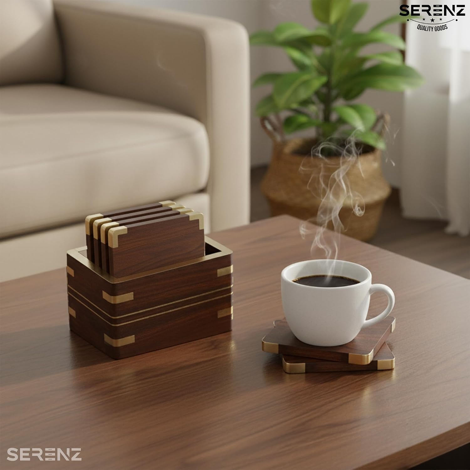Wooden Coaster for Dining Table / Set of 6