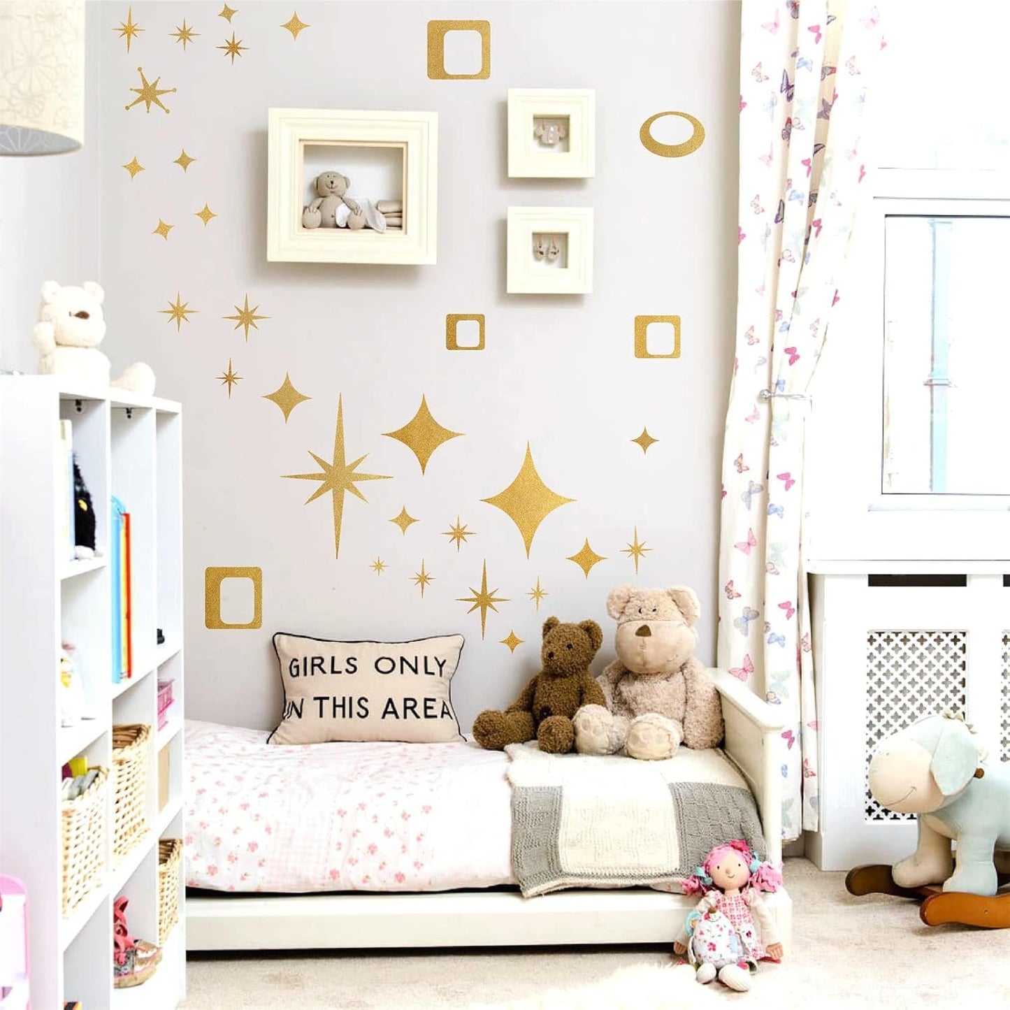 Star Wall Decals Retro Star Wall Decal Ovals and Squares Walls Decals Geometric Walls / Eye Decals