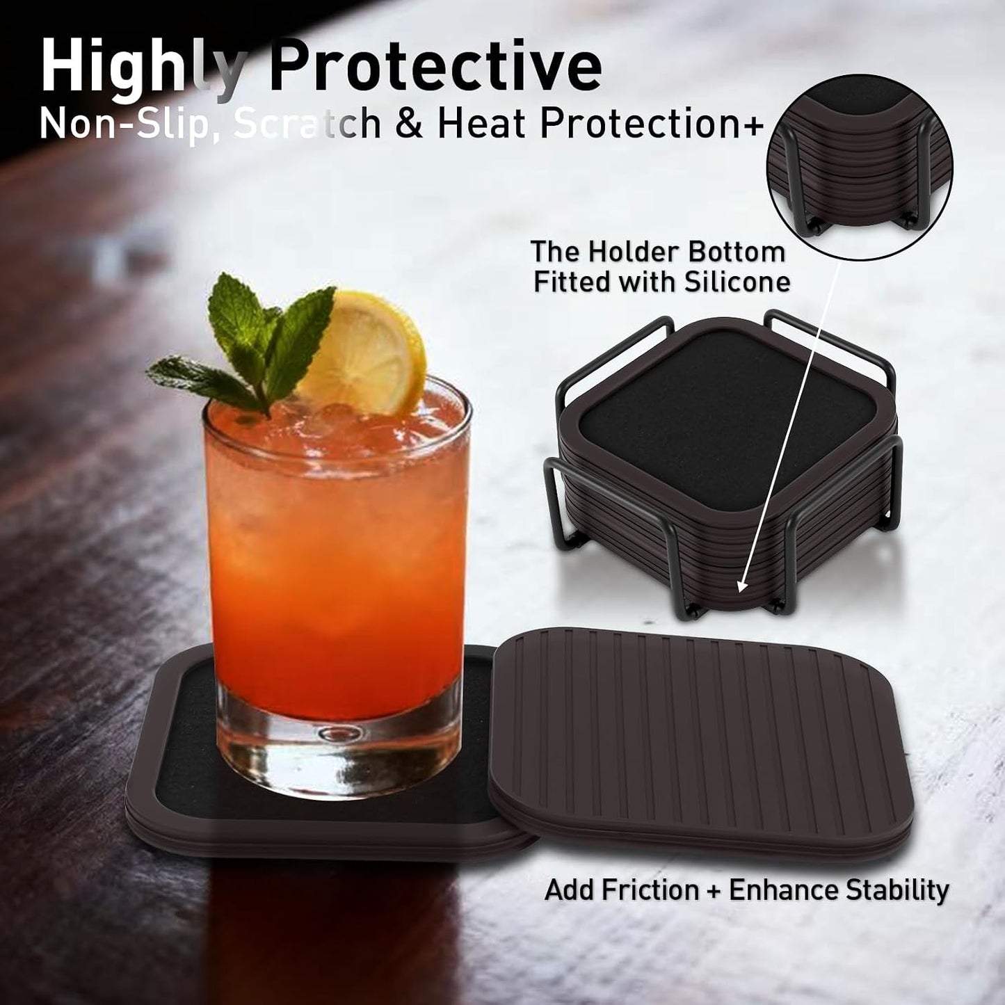 Holder / Silicone Cup Mat / Coffee Bean / Small