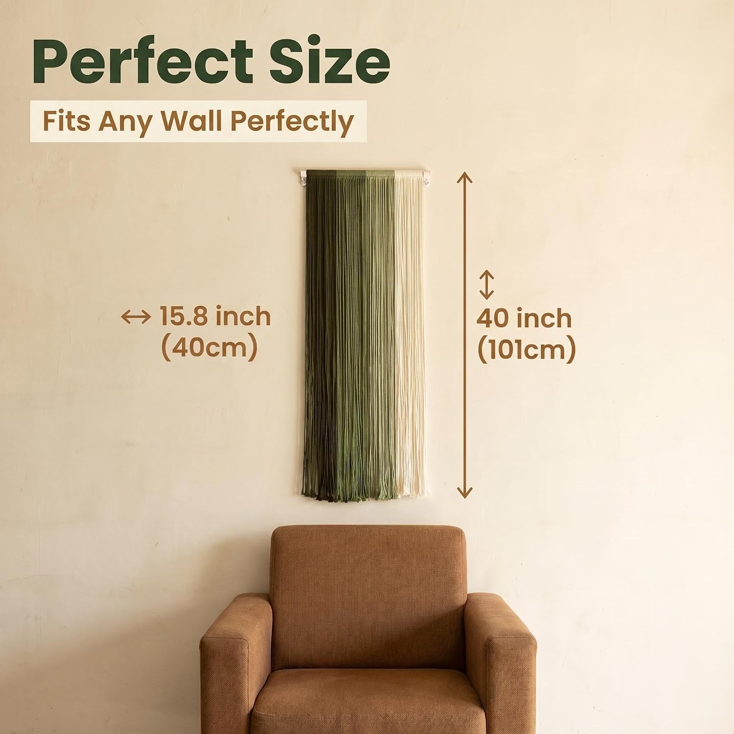 Boho Wall Art Decor Hand Woven Tassel Wall Hanging Tapestry Nordic Home Wall Decoration / Green1