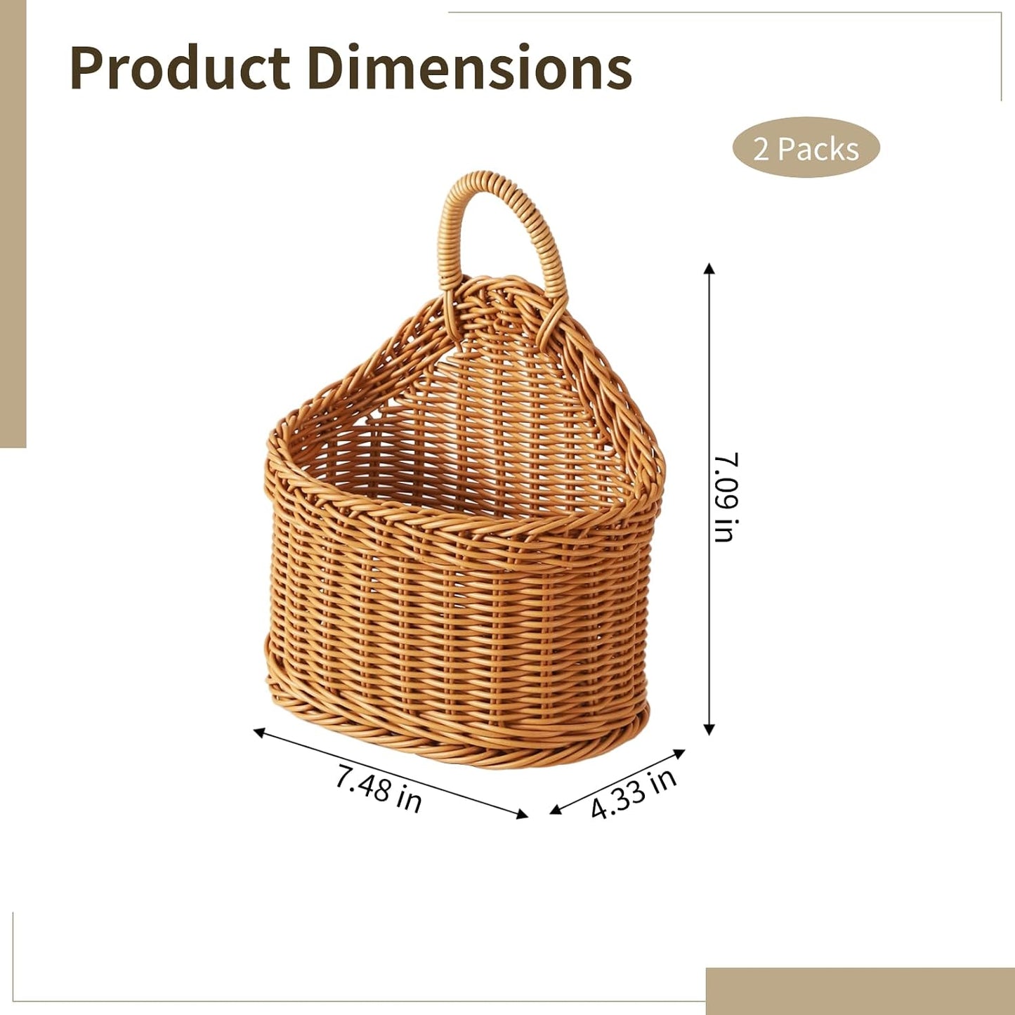 Kitchen Wall Basket / 7.48 x 7.09 x 4.33 / Set of 2