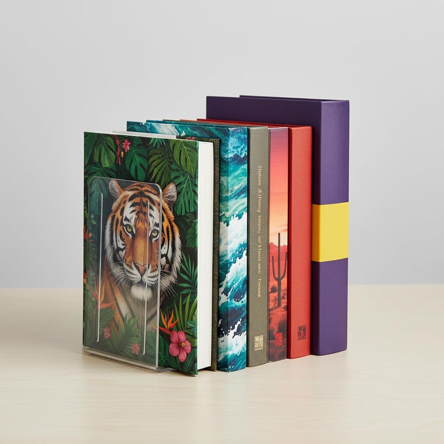 Book Holder / Bookends 1 Pair / 4.5"D x 4"W x 6.7"H / Clear Crystal