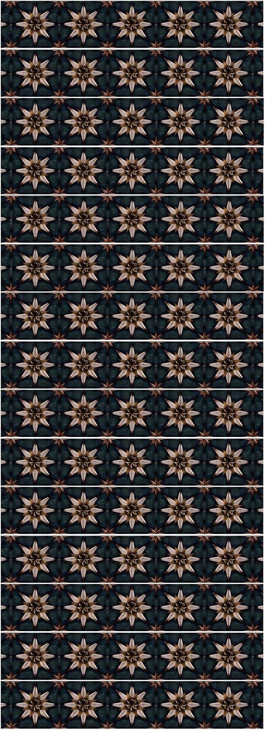 15 Strips Vintage Stair Stickers / Brown,green / 7.1 x 39