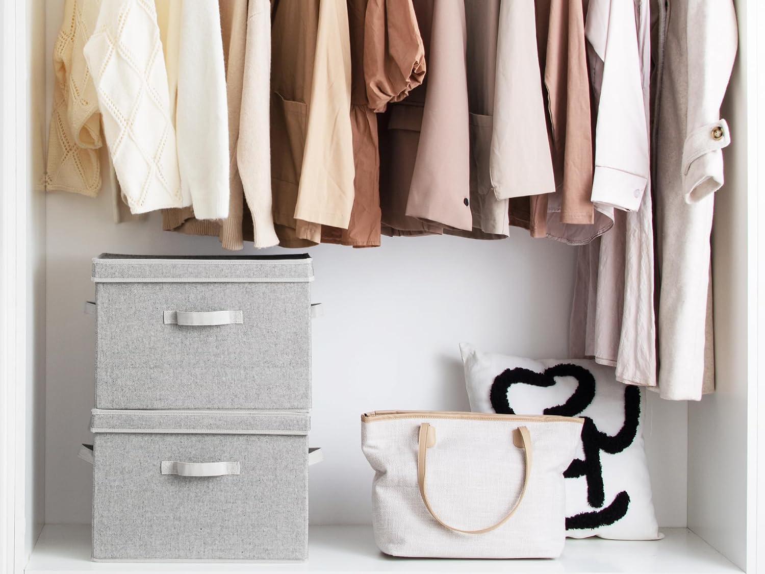 Fabric Storage Bins / Gray / Jumbo