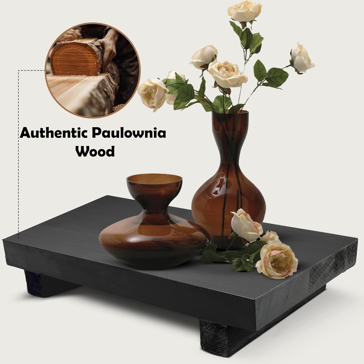 Rustic Pedestal Stand / Black / 9 x 6 x 1.5