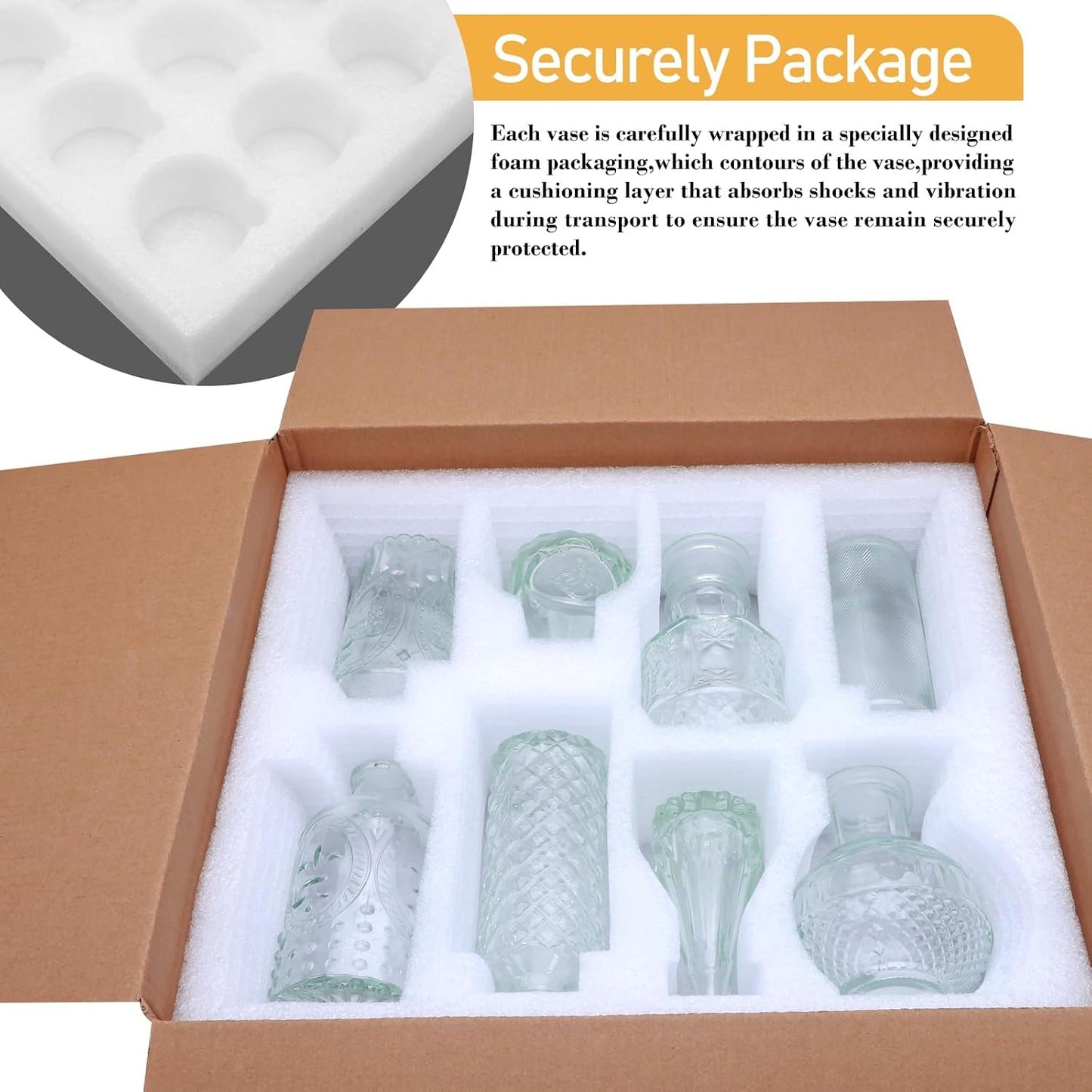 Glass Bud Vase in Bulk / Clear / Set of 8
