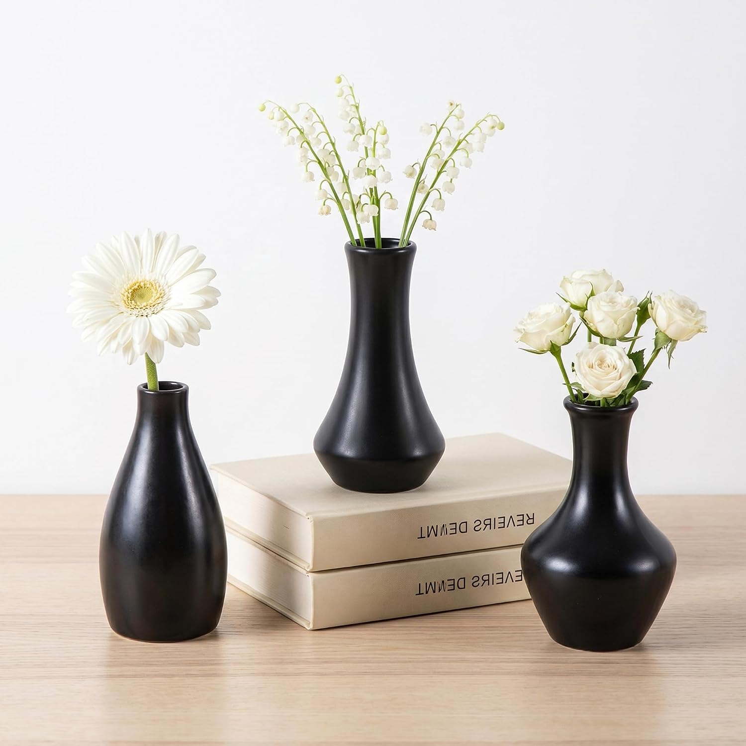 Ceramic Bud Vases / Black Bud Vases / Set of 12
