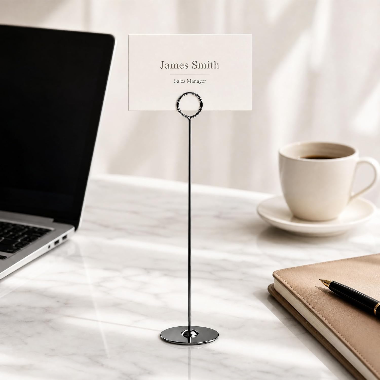 Urban Deco 16PK Table Number Holders Place Card Holders 12 Inch Table Card Holders Steel Card Holders for Photos, Food