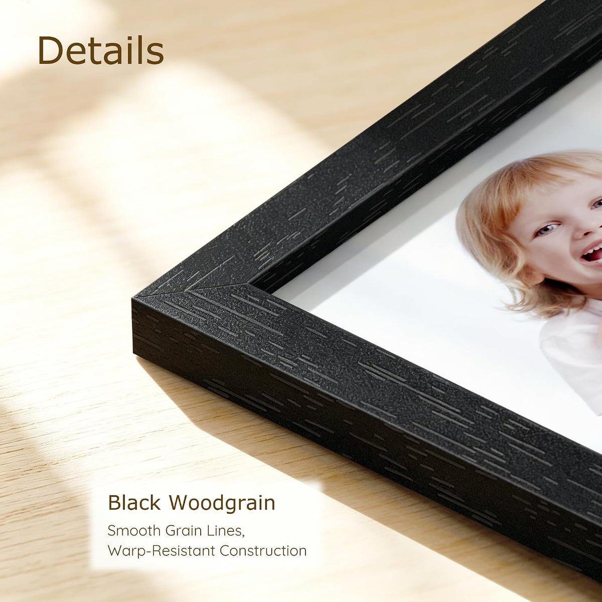 Wiscet 9x12 Picture Frame Set of 16, Black Woodgrain | Photo Frame with HD Plexiglass, for Wall or Tabletop