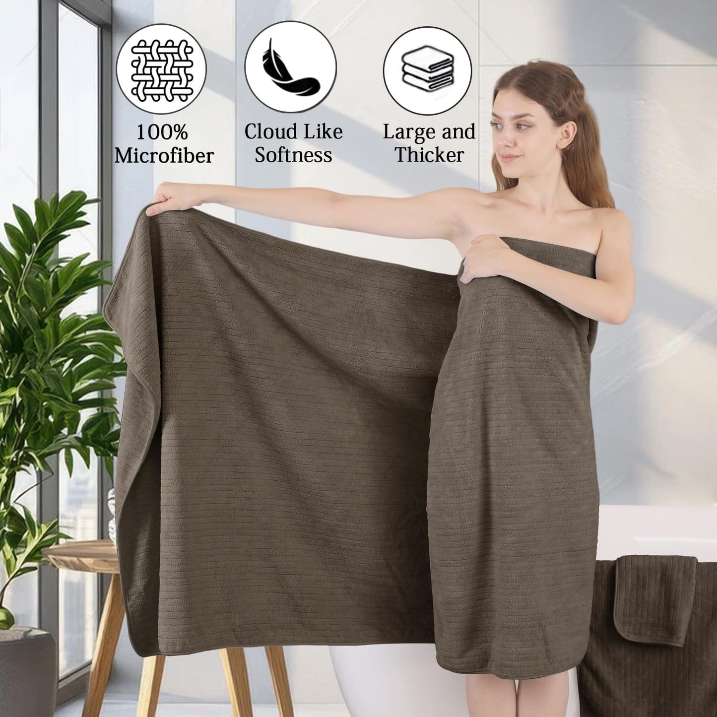 18 Piece Family Bath Towel Set Include 6 Bath Towels,6 Hand Towels and 6 Washcloths Soft Bathroom Towel with Hanging
